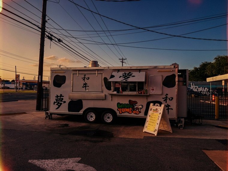 The truck with a different colour grade