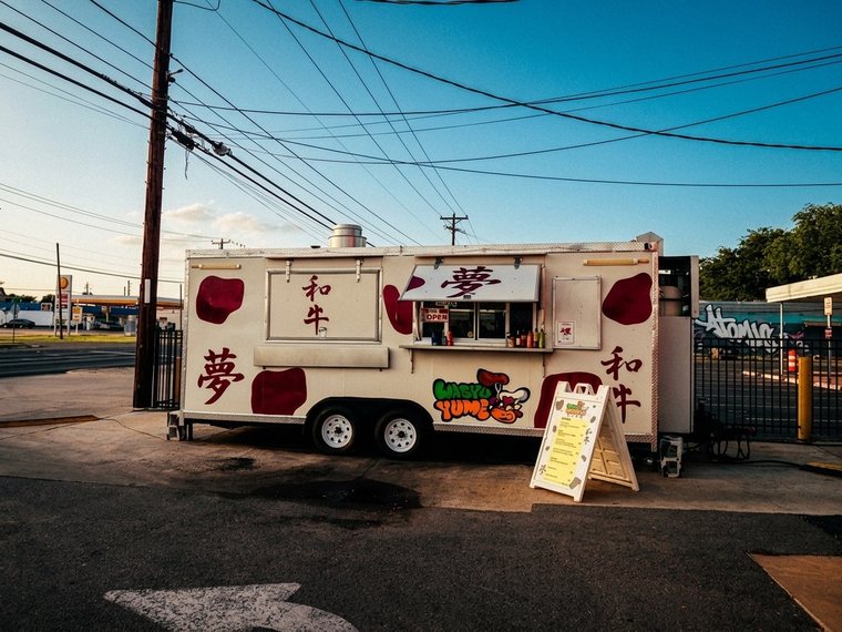 The truck with a different colour grade